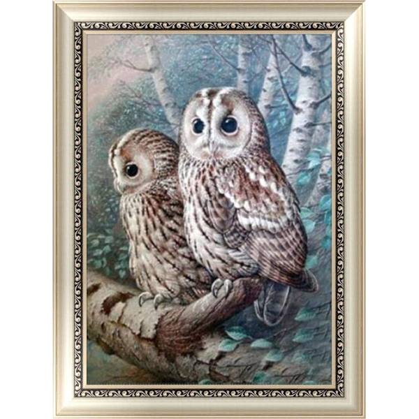 Måla efter siffror för vuxna, Diamond painting Uggla Diamond painting , Diamantbroderikorsstygn för heminredning med verktyg Förvaringslåda - 30 x 40