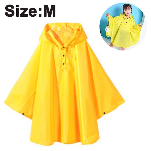 Rain Poncho Huvjacka för barn Regnkappa i storlek, färgmyellow yellow M