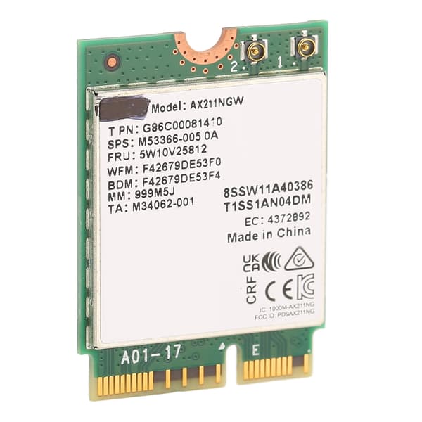 Intel AX211NGW M2 Key E WiFi 6E Bluetooth 5.2 Trådløst Adapterkort til Windows 10