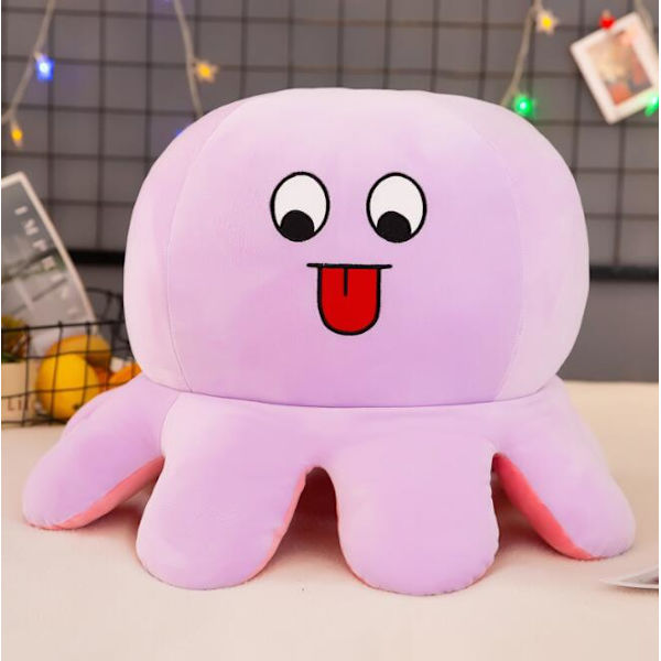 Søt Flip Octopus Doll Double Face Expression Flip Octopus B 60cm