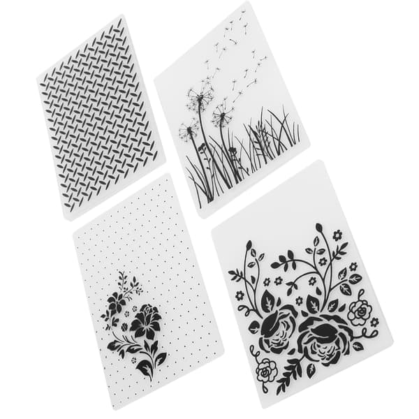 4 stk. Plast Pregefolder DIY Kortlaging Scrapbooking Preget Mal Papirhåndverk