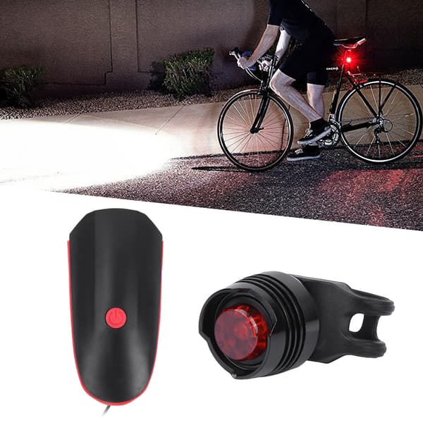 Vanntett USB-oppladbar sykkelhodelykt med horn