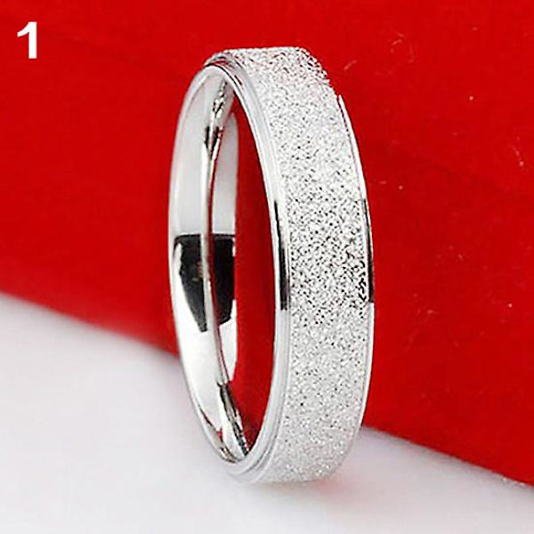 Män Kvinnor Bröllopsring Ring Rostfritt Stål Matt Ring Smycken Par Present Silver Size 8