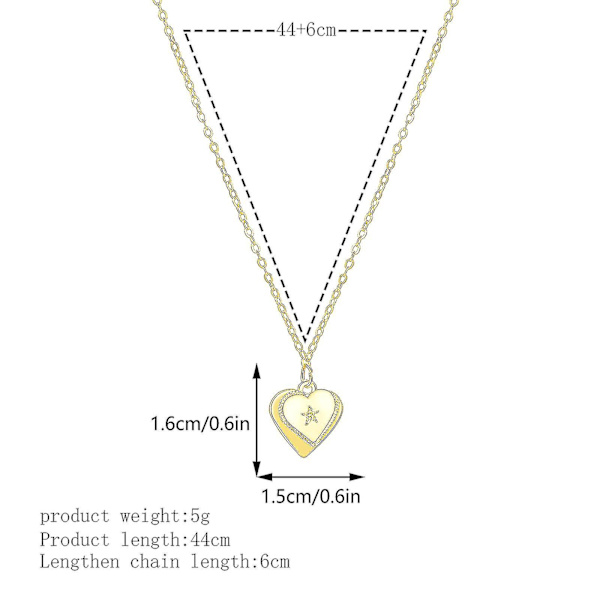 Damemode Rose Love Heart Diamond Pendant Halskæde Mors Dag Gavesmykker