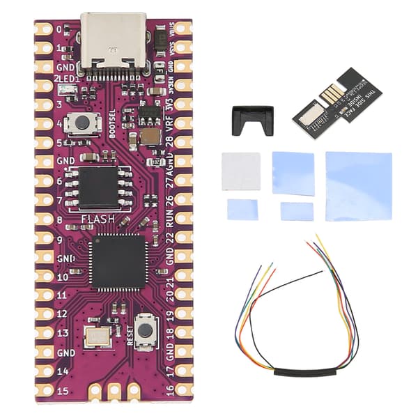 Raspberry Pi Dual Core ARM Cortex M0+ 264KB Mikrokontrollerikortti SD2SP2 SDLoad SDL -sovittimella, musta