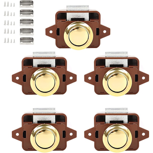 Tryckknappsspärr 5 st Tryckknappsspärr Nyckelfri, nyckellös skåplås Spänne Skåp Dörrknopp För Rv Motor Caravan Båtar Camping