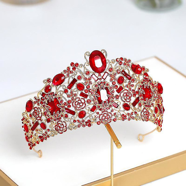 Brude Halvsirkel Krone Hodeplagg Rhinestones Innlagt Retro Hodeplagg Luksus Legering Krone Bryllup