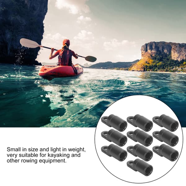 10-pack Bungee Shock Cord Hooks för kajaker och kanoter - Terminal End Tabbed Hooks