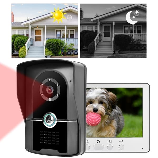 7 tommer TFT LCD Kablet Video Dørtelefon Intercom System IR Nattesyn 110-240V US