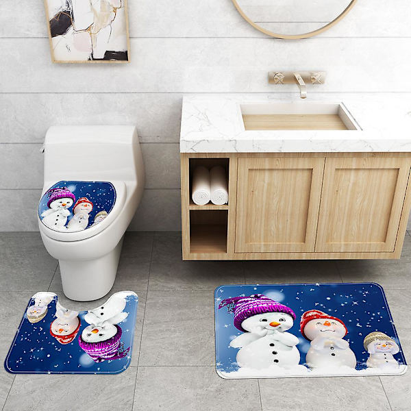 Christmas Snowman Series Dusjgardinmatte Toalett (4) A03