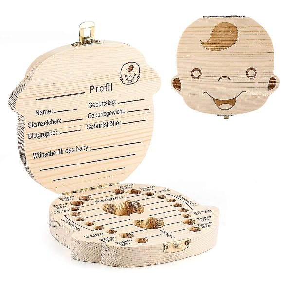 Mælketandæske, Babytænderæske Træ Børn Mælketandæske Drenge Mælketandæske Piger Souveniræske Julegave
