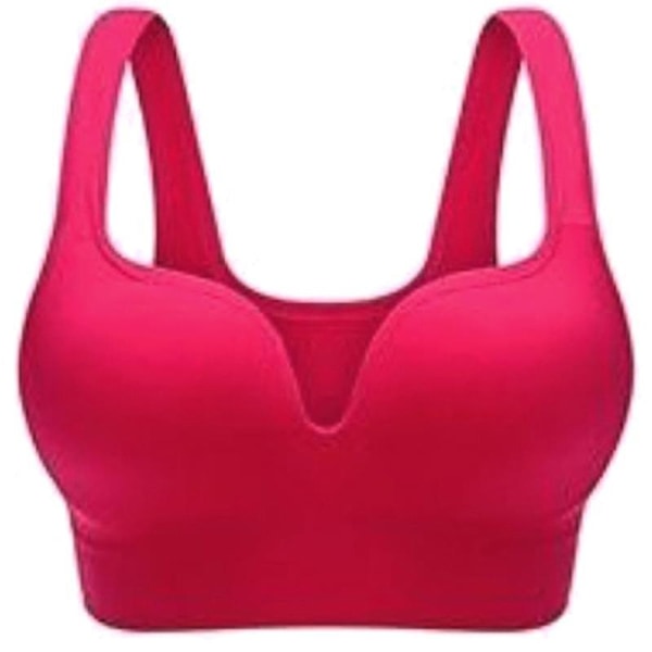 Naisten harjoittelu Jooga Kuntosali Urheilu Fitness Push Up Bra Rose Red L