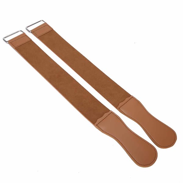 2 stk. dobbeltlags rett barberknivstropp barberbrynebelte