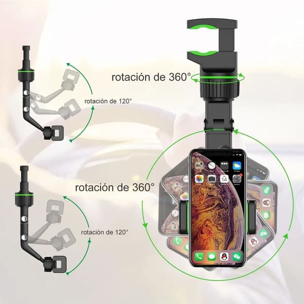 Universal biltelefonholder 360 graders rotation bakspejlmontering