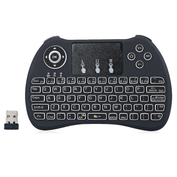 h9 Wireless Qwerty White Baggrundsbelyst 2,4ghz Touchpad Tastatur Air Mouse Til Tv Box Mini Pc