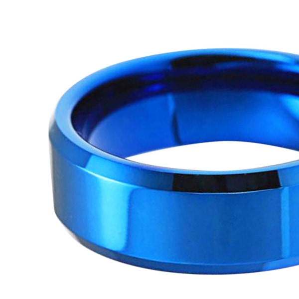 1 Stk Ring Unisex Rustfrit Stål Spejl Letvægts Fingerring Til Bryllup Blue US 5