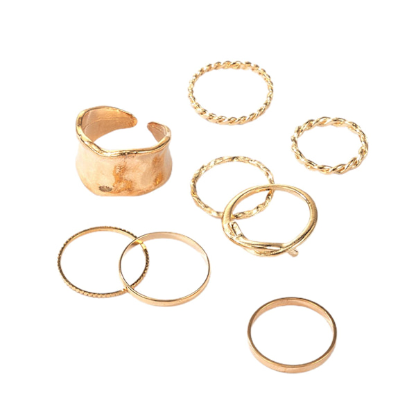 8 st/ set Modering Enkel Utsökt legering Oregelbunden flätad form Fingerring Smycketillbehör