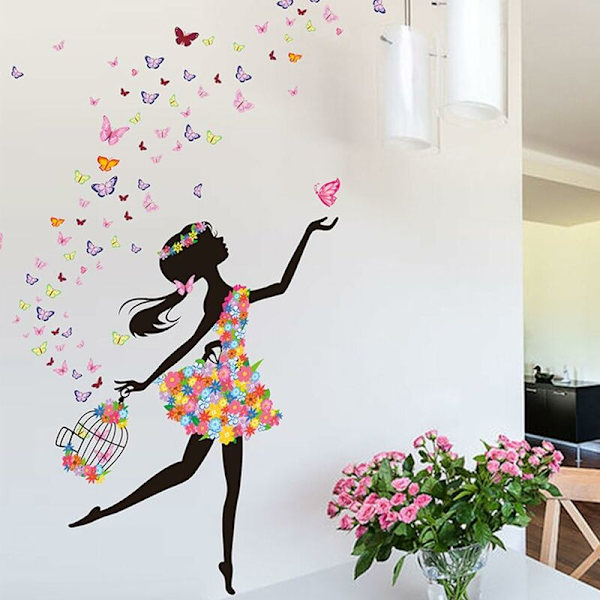 Stue soveværelse wallstickers blomster fe mønster wallstickers (taskepakning 60*90CM),