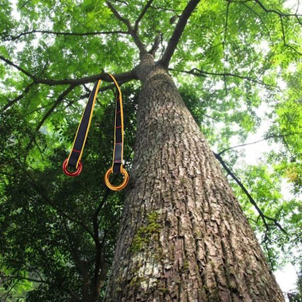 Fork Cambium Saver med ringe Træarborist Friction Saver Rope Bælteløkke Fall Retrievable Anchor Climbing Gear, 35,4 tommer sort