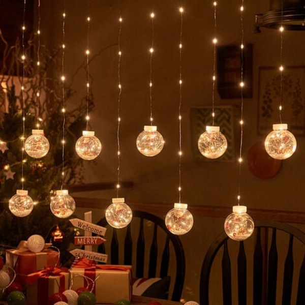 10 LED Solar String Lights, 【Soldrivna】 Strängljus för utomhus och inomhus ， Juldekoration (Jultomten)