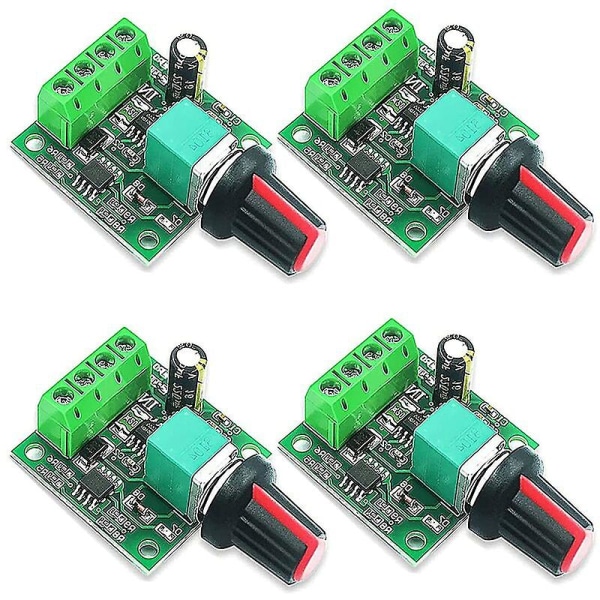 4 stk Pwm hastighetskontroller, 1,8v 3v 5v 6v 12v 2a 1803bk DC motorhastighetskontroller, justerbar drivbryter med selvgjenopprettingssikring