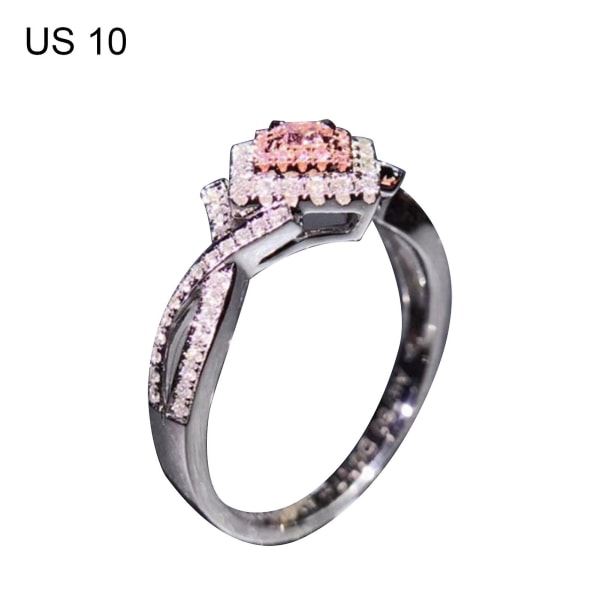 Ring Firkantet Cubic Zirconia All-matched Legering Brud Bryllup Rhinestone Finger Band For kvinner US 10