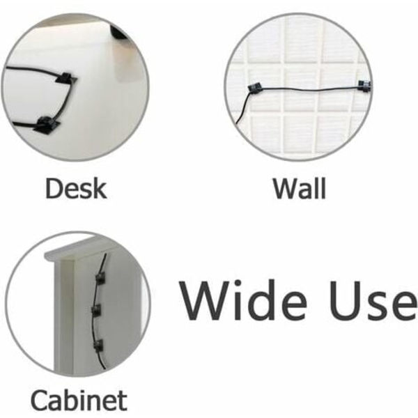 50 stykker Multi-Purpose selvklebende kabelklemmer Lederklemmer Kabelfeste Kabelhåndtering Premium lim