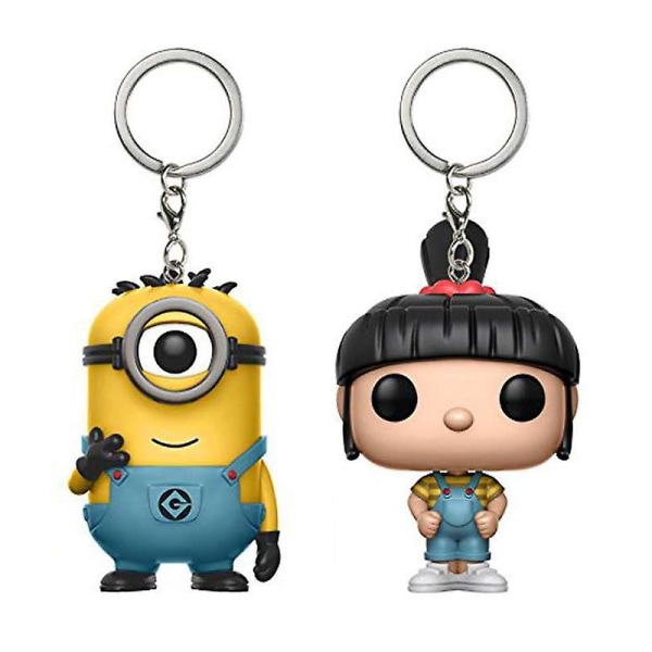 Despicable Me nøglering Anime figur samlerobjekt tegneserietaske nøglering vedhæng taske ornament gave Minions