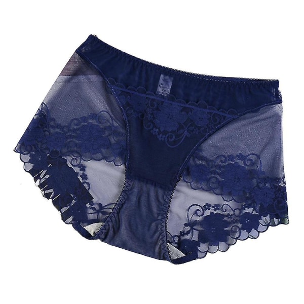 Kvinnor Spets Franska Underbyxor Boxer Sexiga underkläder Royal Blue XL