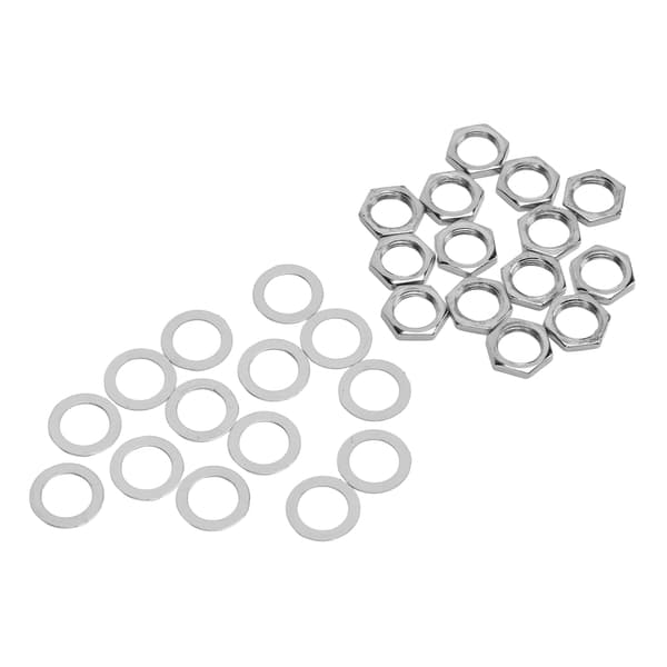 Elgitarrbas M9 Hona Gänga Mutter Bricka Kit Uttag Kontakt Fästelement Silver