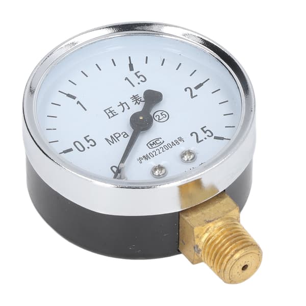 Transparent trykmåler - 1/4 NPT, 2,5 nøjagtighed, rustfrit stålhus, lufttryk 0-2,5Mpa