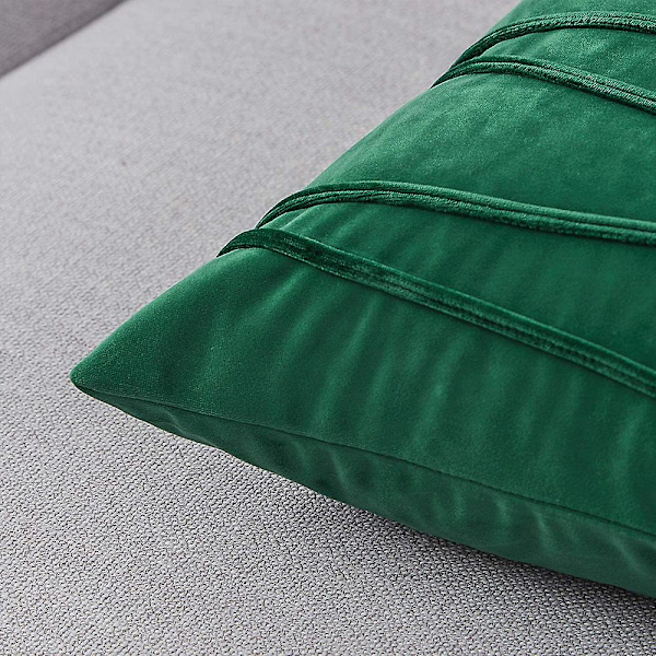 Inklusiv pudebetræk 45x45cm 2er sæt pudebetræk stribet som en dekorativ pude Sofapuder med en skjult lynlås til sofaen og terrassekontoret Dark green