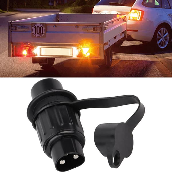Sort Plastik 3-benet Trailerstik Ledningsnet Adapter