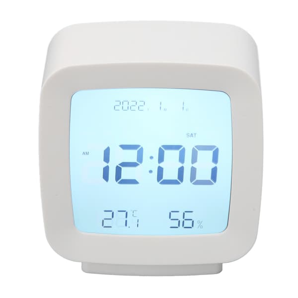 Barnväckarklocka Temperatur- och luftfuktighetsdisplay 12/24 timmars enhetskonvertering Digital skrivbordsklocka för hemsovrum/kontor
