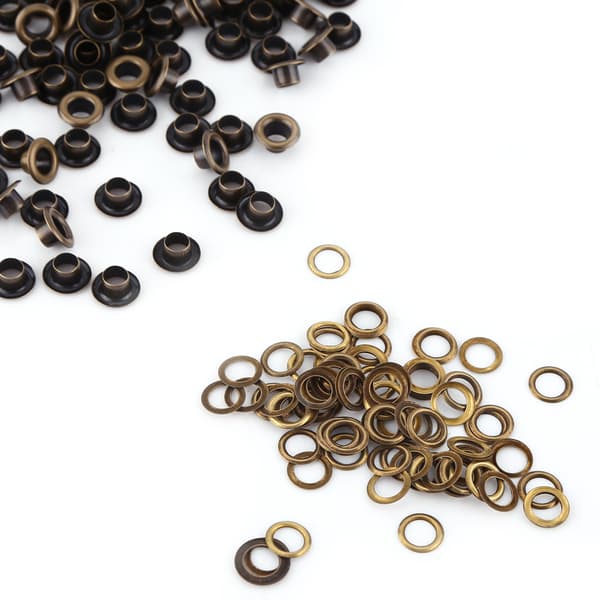 100 st öljetter med bricka för skor, bälten, väskor - innerdiameter 6 mm
