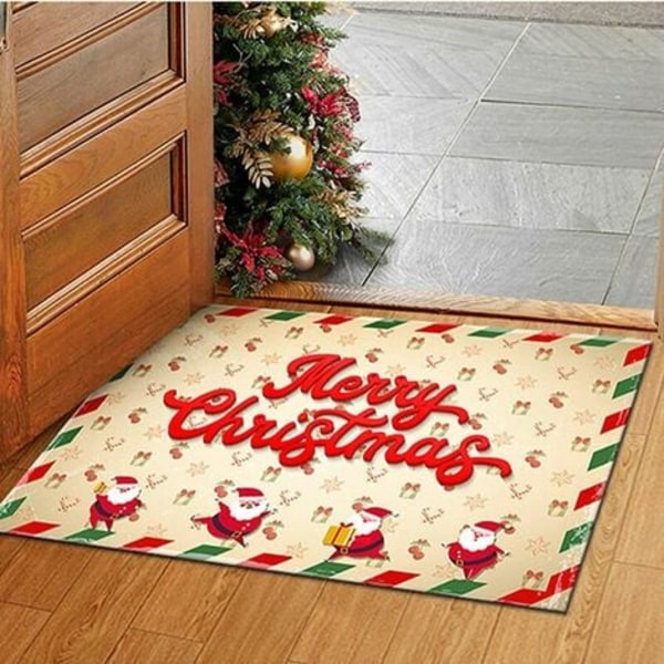 Christmas Doormat Julepynt - Merry Christmas Teppe for innendørs utendørs inngang Hjem Julefest dørmatte H