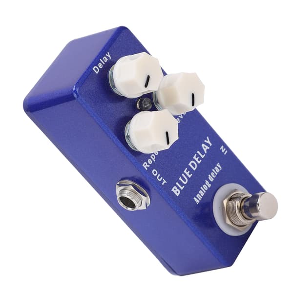 Mini Blå Analog Delay Guitar Effekt Pedal True Bypass Justerbar Instrument Tilbehør
