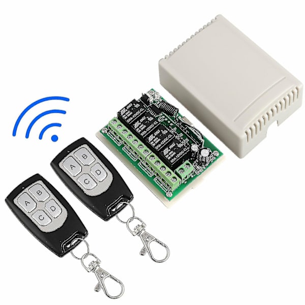 relé Rf Trådløs fjernkontrollbryter 2 Sender + Mottaker
