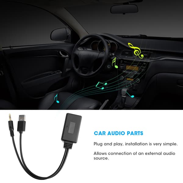 12-pinners AUX-adapter USB 3,5 mm plugg Bluetooth-kompatibel E90 E91 E92 E93