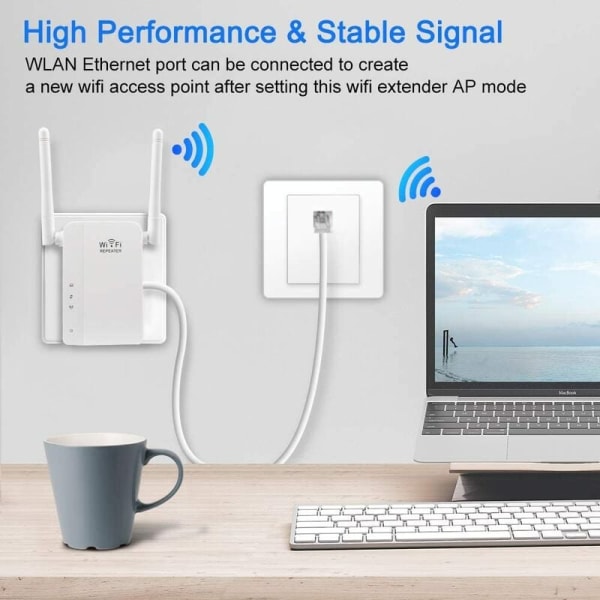 Wifi Signal Booster 300M langaton toistin (valkoinen)