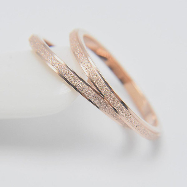 Män Kvinnor Frostat Titanstål Band Finger Ring Bröllopsförslag Smycken Present Silver US 9