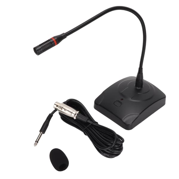 Svanehalsmikrofon med lys 6,35 mm kabel til konferenceudsendelsesoptagelse