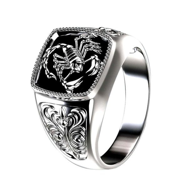 Män Scorpion graverad legering Wide Finger Ring Birthday Club Party smycken present US 9