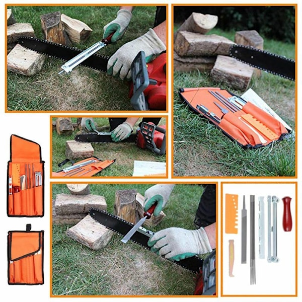10 x Chainsaw Sharpen File Filing Kit Kjede Sharpening Sag Filer Verktøy for Stihl LAVENTE,