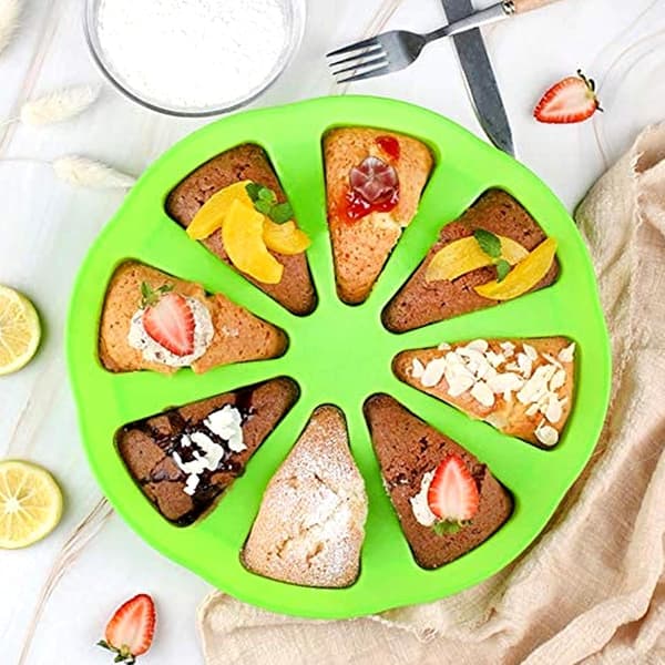 Bakform i silikon, 8-delad triangulär pizzabit-kakform, non-stick och värmebeständig DIY ...