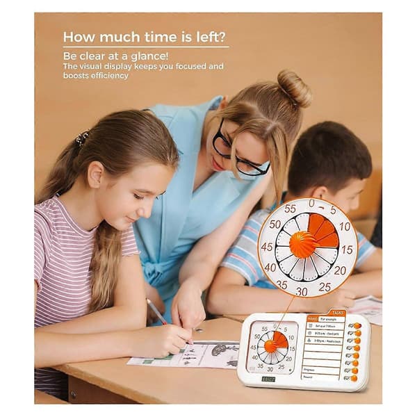 3-i-1 Visuel ADHD-timer til børn og voksne med planlægningstavle, opgavetimer, gøremålsdiagram og visuel Sc