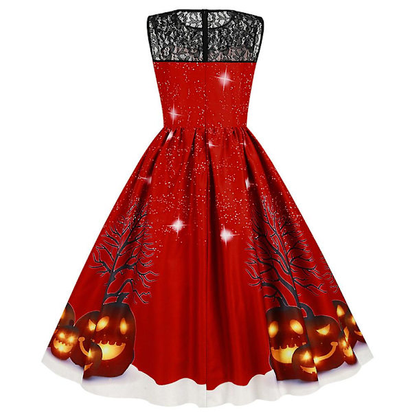 Naisten hihaton halloween- print A-linjainen hame XL JY15346