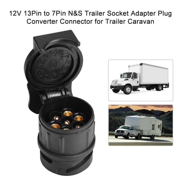 12V 13-benet til 7-benet trailerstik adapter konverter til campingvogn