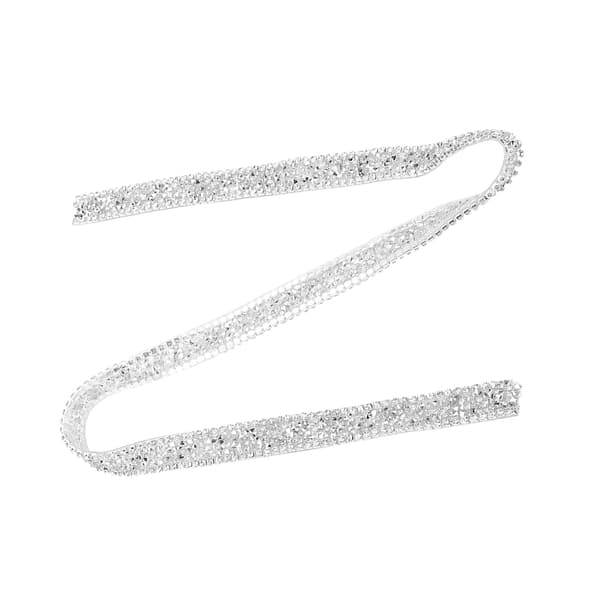 Glitrende Sølv Rhinestone Bånd - 1 Yard, 15 mm Diamant Mesh Wrap Roll