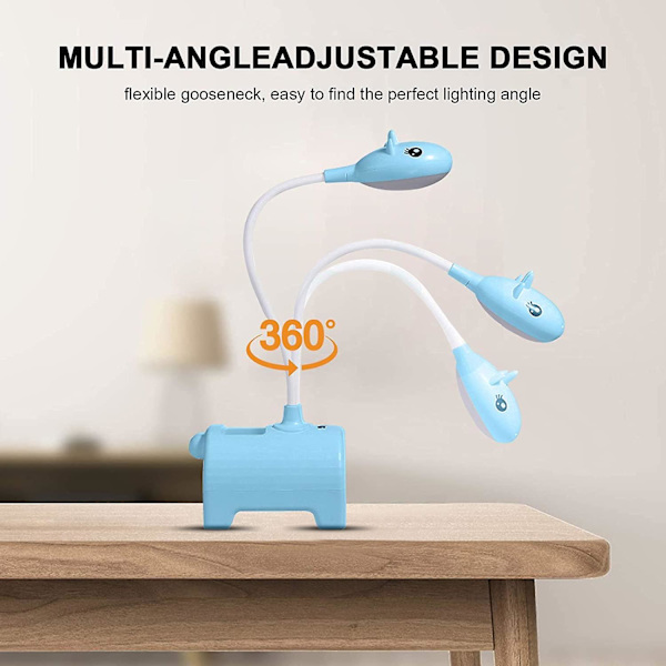 Led bordlampe til børn, bordlampe med 3 farver og dæmpbar, berøringsafbryder / usb-forbindelse / penneholder, læselampe til børneværelser, arbejdsværelse, arbejde (b